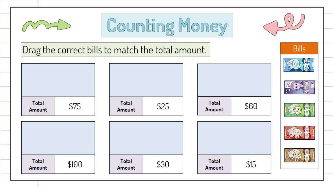 Grade 1 - Financial Literacy Unit - BC Math - Lesson/Workbook Bundle