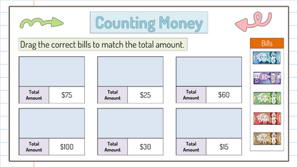 Grade 1 - Financial Literacy Unit - BC Math - Lesson/Workbook Bundle