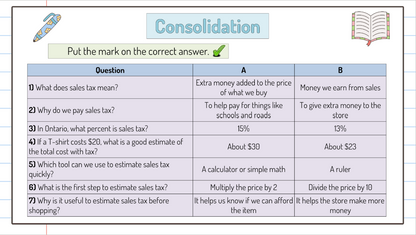 Grade 7 - Financial Literacy Unit - BC Math - Lesson/Workbook Bundle