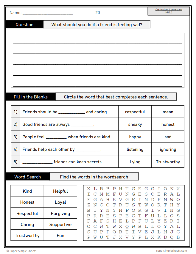 Healthy Relationships - Grade 2 - Alberta Health - Lessons/Workbook Bundle