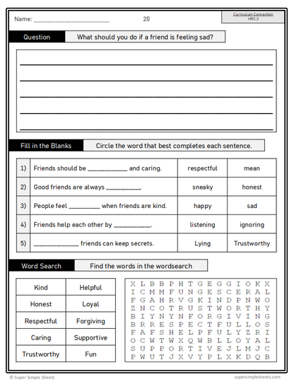 Healthy Relationships - Grade 2 - Alberta Health - Lessons/Workbook Bundle