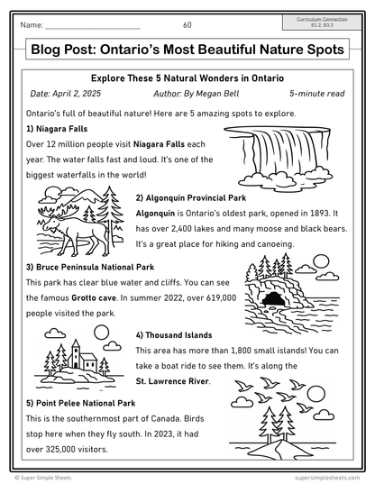 Living and Working in Ontario - Ontario Social Studies Grade 3 - Bundle