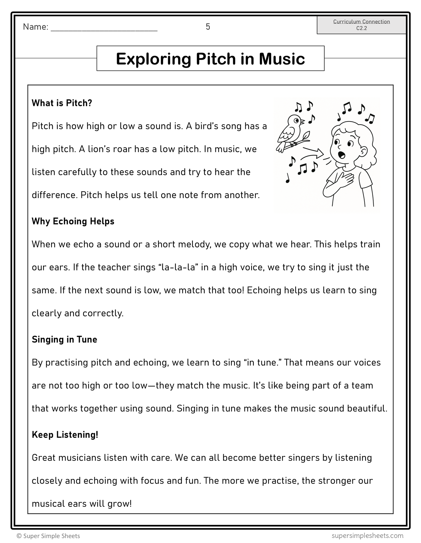 Ontario Arts Curriculum Grade 1 - Music