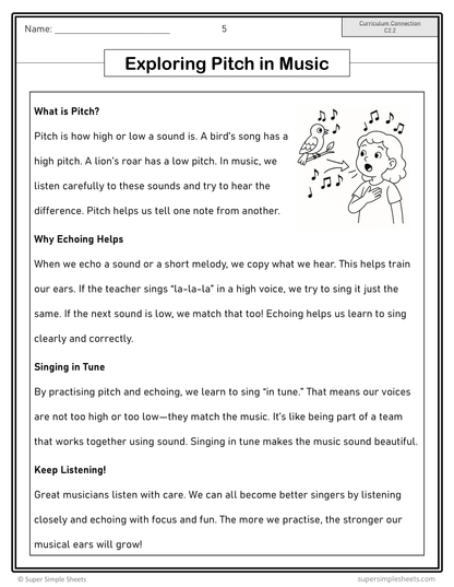 Ontario Arts Curriculum Grade 1 - Music
