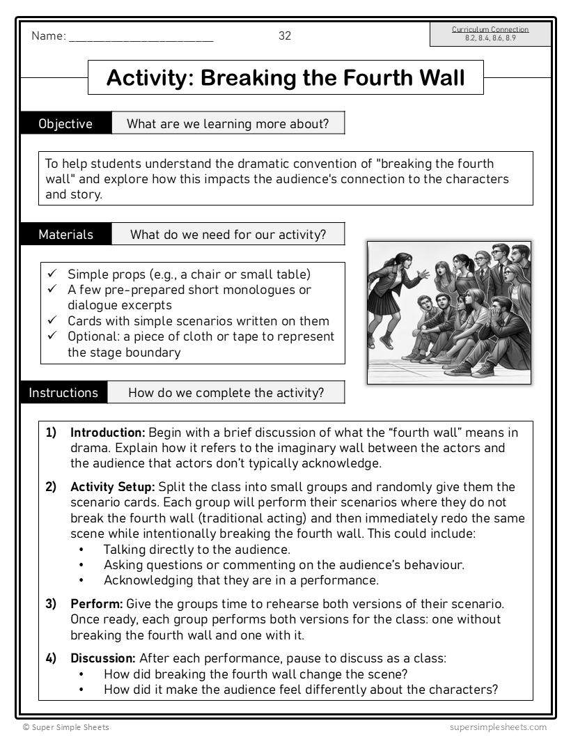 BC Arts Education - Grade 8 - Drama Unit