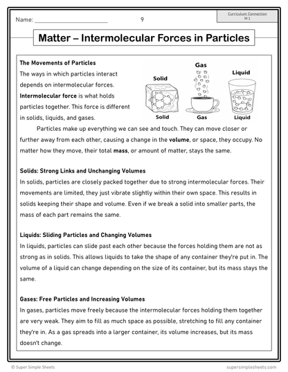 Grade 6 - Matter Unit - Alberta Science - Lesson/Workbook Bundle