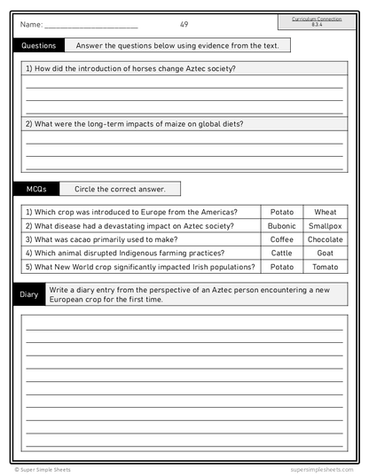 Grade 8 - Worldviews in Conflict Spanish & Aztec - Alberta Social Studies Bundle
