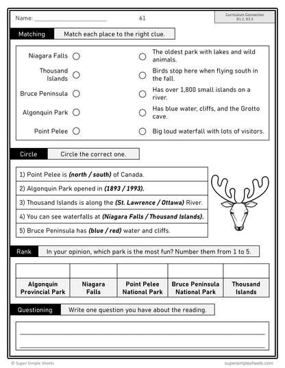 Ontario - Grade 3 - Social Studies - Lessons/Workbook Mega Bundle