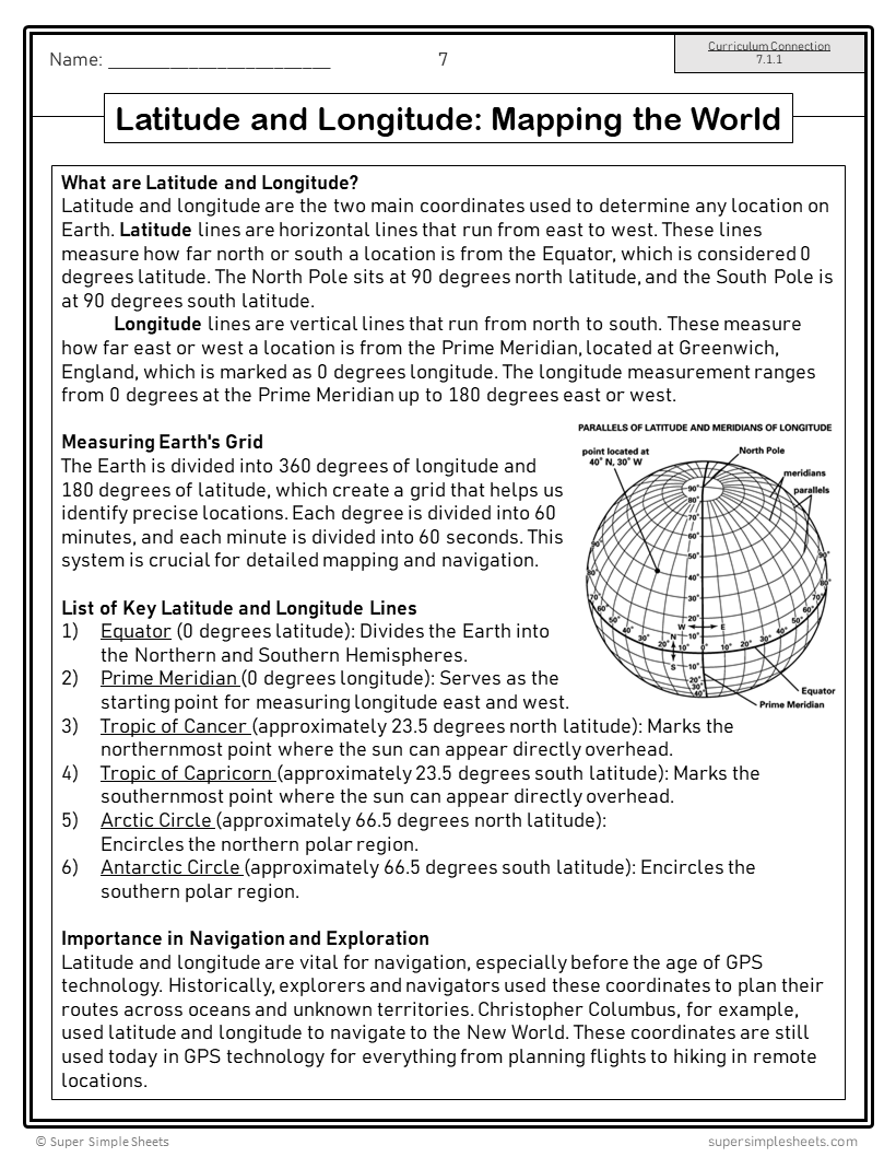 Manitoba - Grade 7 Social Studies - FULL YEAR BUNDLE – Super Simple Sheets