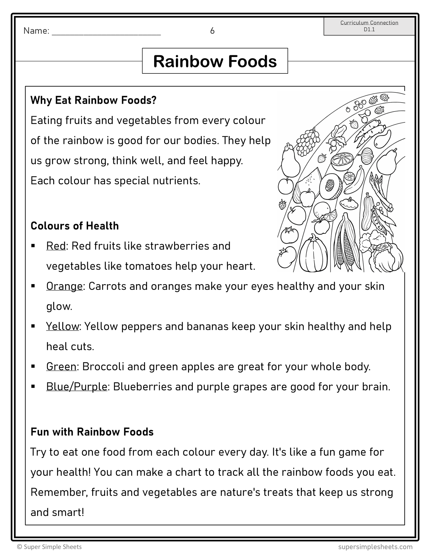 Grade 1 - Healthy Eating - Ontario Health - Lessons/Workbook Bundle