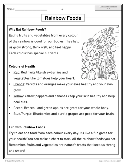 Grade 1 - Healthy Eating - Ontario Health - Lessons/Workbook Bundle