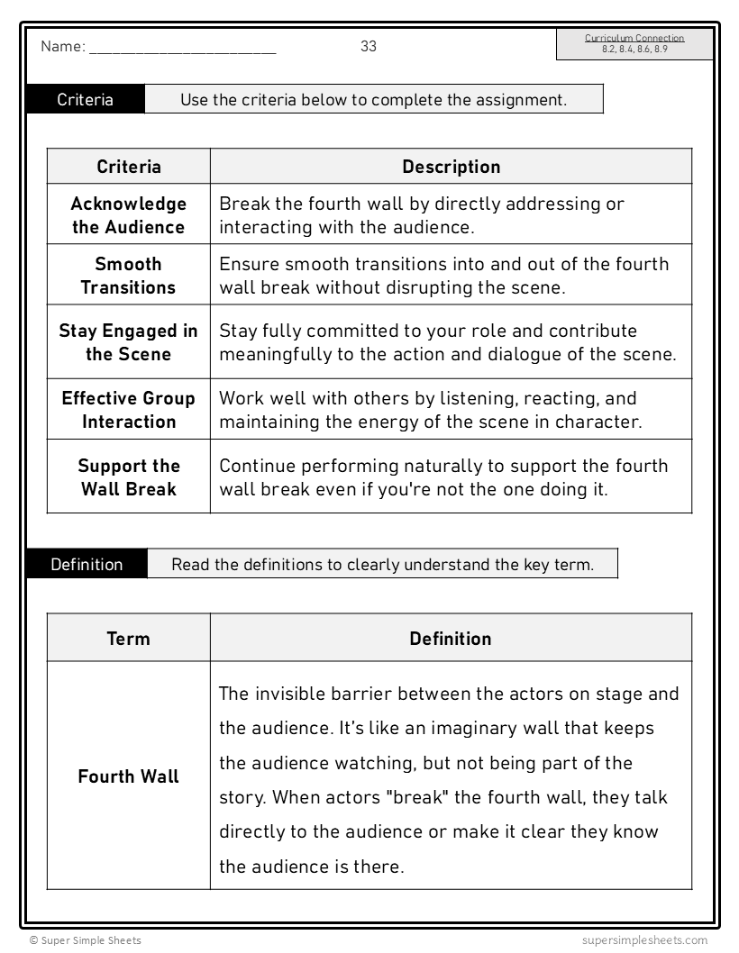 BC Arts Education - Grade 8 - Drama Unit