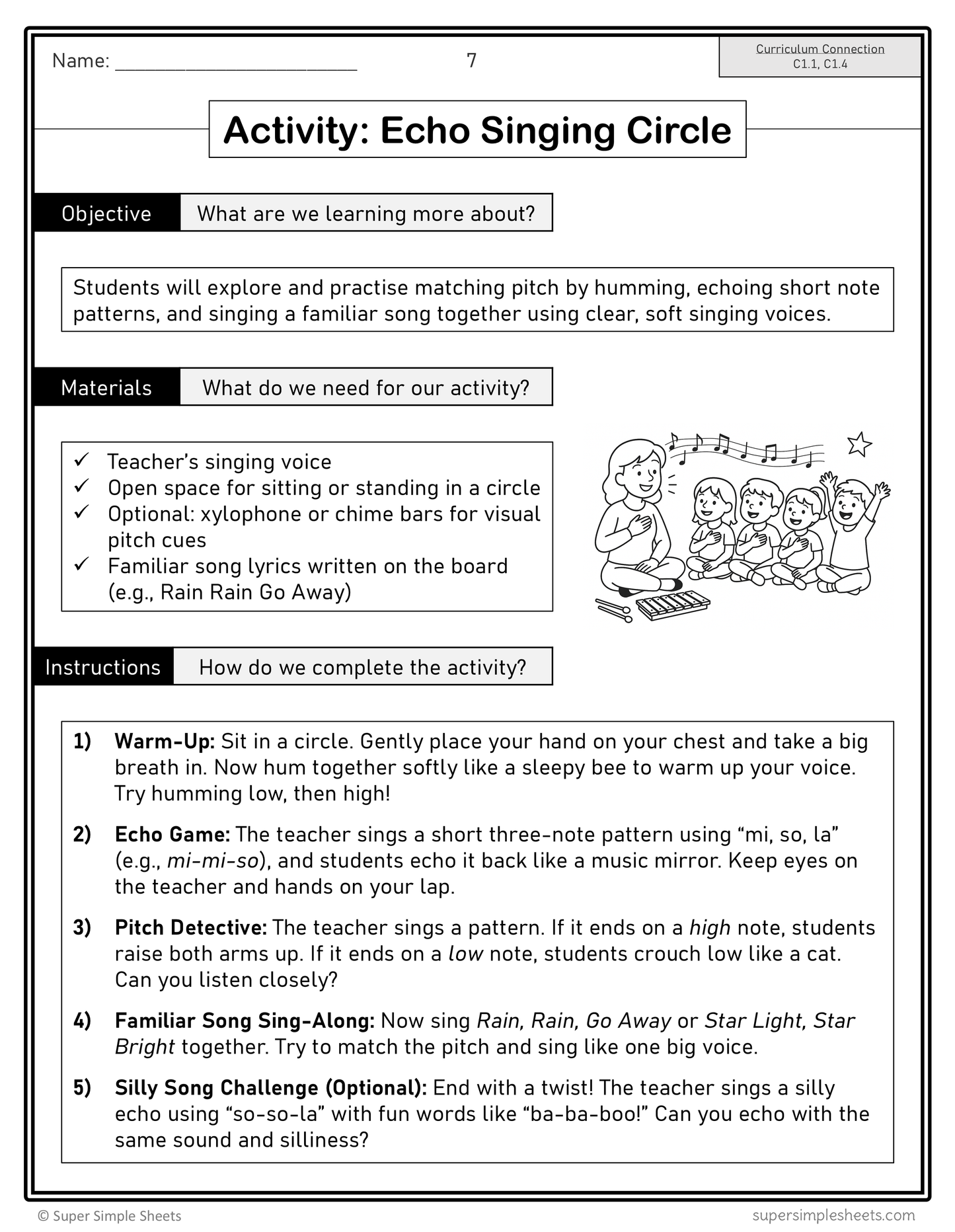 Ontario Arts Curriculum Grade 1 - Music
