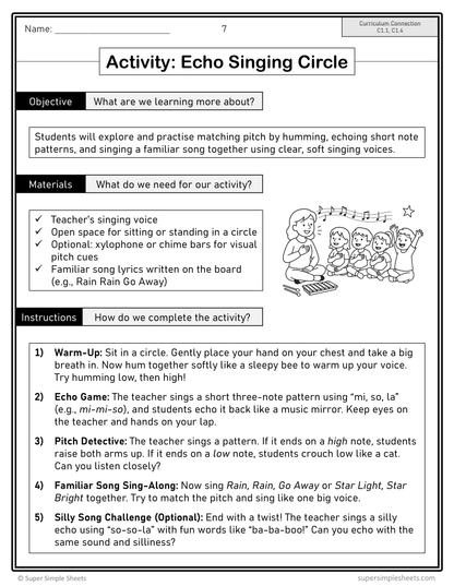 Ontario Arts Curriculum Grade 1 - Music