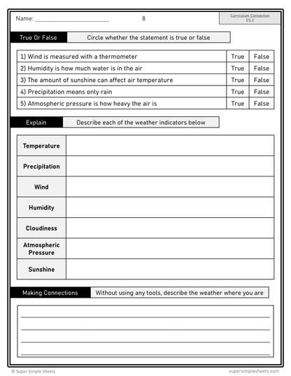 Grade 5 - Earth Systems (Climate & Weather) - Alberta Science Lesson/Work Bundle