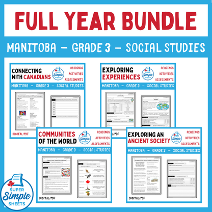 Manitoba - Grade 3 Social Studies - FULL YEAR BUNDLE