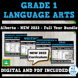 Alberta Grade 1 Language Arts ELA - FULL YEAR BUNDLE - NEW 2023 Curriculum
