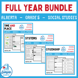 Alberta - Grade 5 Social Studies - FULL YEAR BUNDLE