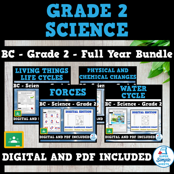 BC Grade 2 Science Full Year Bundle