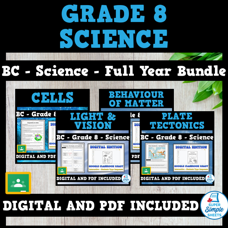 Science - BC Grade 8 - FULL YEAR BUNDLE – Super Simple Sheets