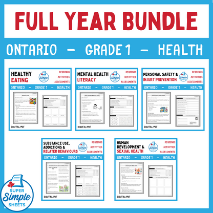 Ontario - Grade 1 Health - Full Year Bundle