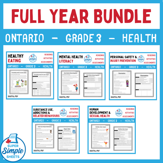 Ontario - Grade 3 Health - Full Year Bundle