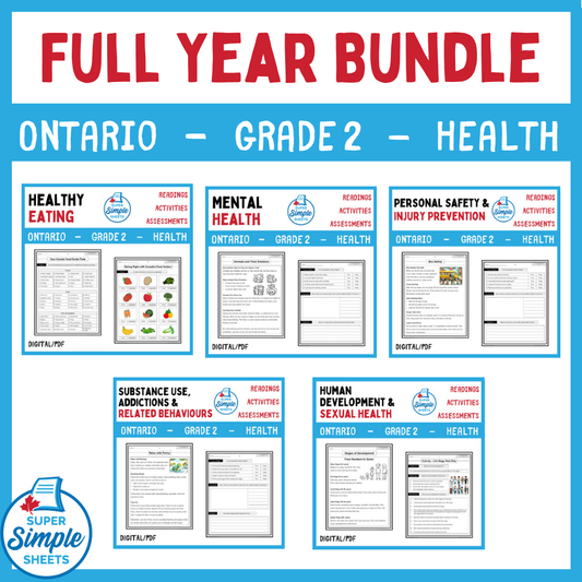 Ontario - Grade 2 Health - Full Year Bundle