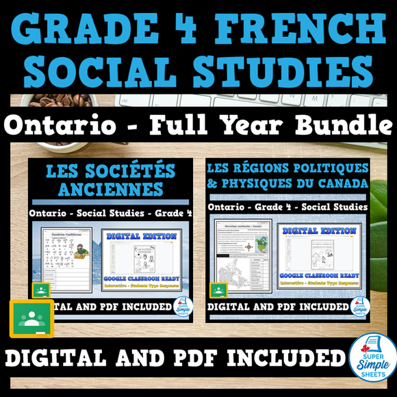 Ontario - Grade 4 - Social Studies - FULL YEAR BUNDLE - FRENCH VERSION