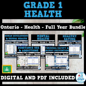 Ontario Grade 1 Health - Full Year Bundle
