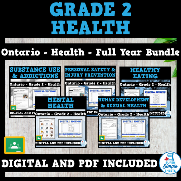 Ontario Grade 2 Health - Full Year Bundle