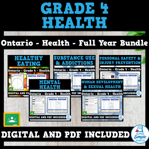 Ontario Grade 4 Health - Full Year Bundle