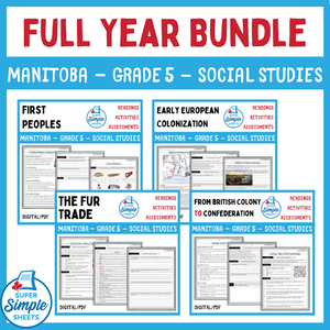 Manitoba Social Studies Unit - Grade 5 - Full Year Bundle