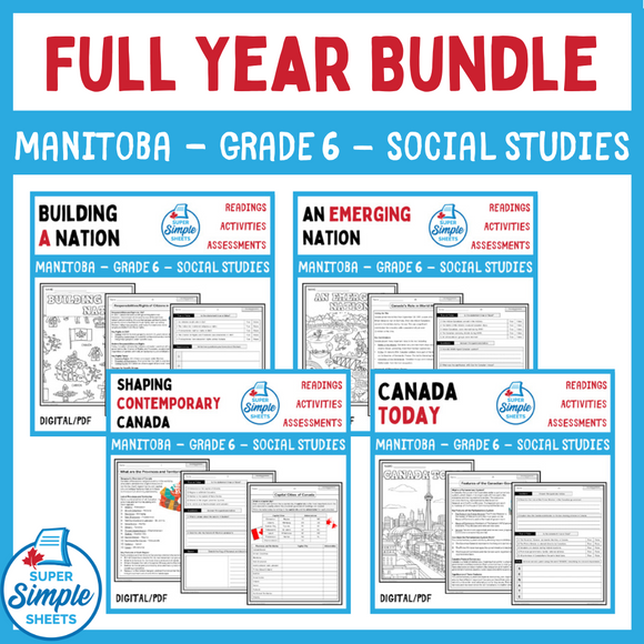 Manitoba Grade 6 Social Studies - FULL YEAR BUNDLE