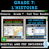 French - Ontario Grade 7 Social Studies - History - FULL YEAR BUNDLE