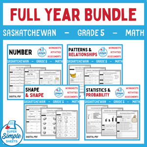 Saskatchewan Grade 5 Math - Full Year Bundle