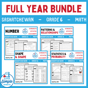 Saskatchewan Grade 6 Math - Full Year Bundle