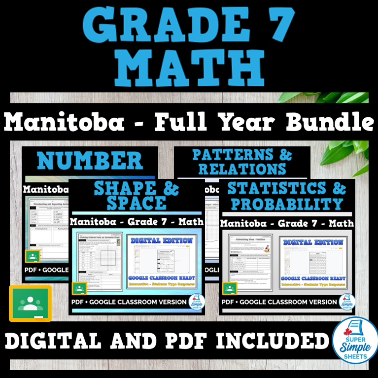 Manitoba tagged grade 7 super simple sheets