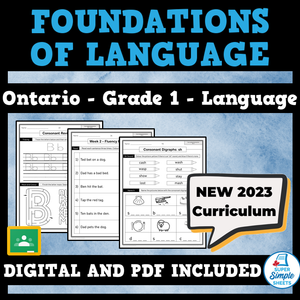 NEW 2023 Ontario Language - Grade 1 - Foundations of Language