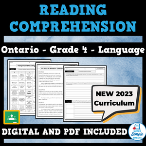 NEW 2023 Ontario Language - Grade 4 - Reading Comprehension