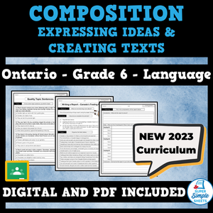 NEW 2023 Ontario Language - Grade 6 - Composition
