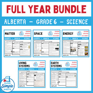 Science - Alberta Grade 6 - FULL YEAR BUNDLE