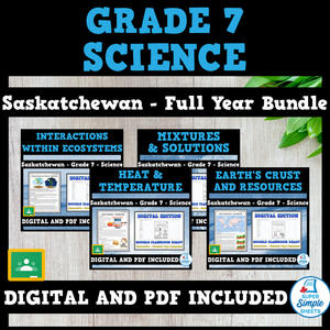 Saskatchewan Grade 7 Science - Full Year Bundle - GOOGLE/PDF INCLUDED