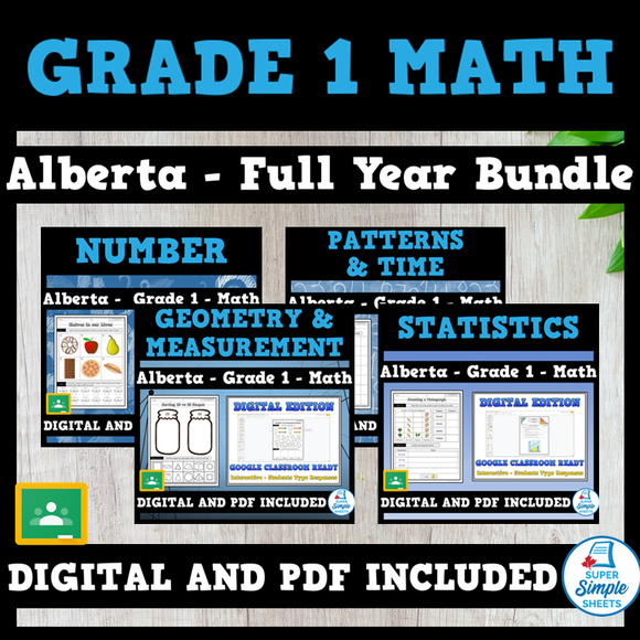Grade 1 - Alberta Math - Full Year Bundle NEW 2022