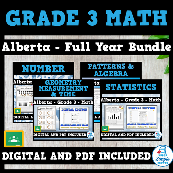 Grade 3 - Alberta Math - Full Year Bundle NEW 2022 Curriculum