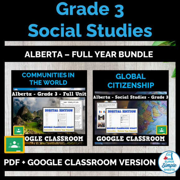 Alberta - Grade 3 - Social Studies - FULL YEAR BUNDLE