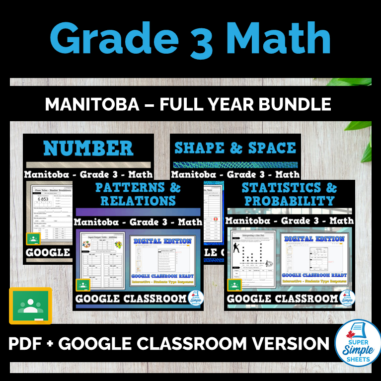 Manitoba Tagged "Grade 3" Super Simple Sheets