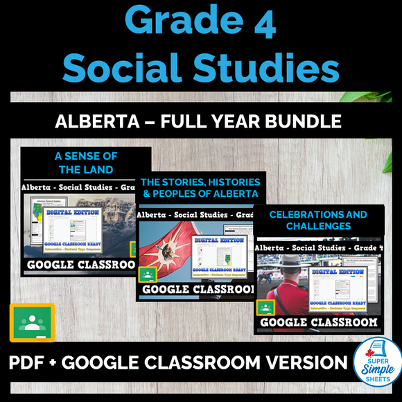 Alberta - Grade 4 - Social Studies - FULL YEAR BUNDLE