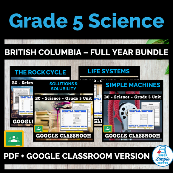 Grade 5 - BC Science Full Year Bundle