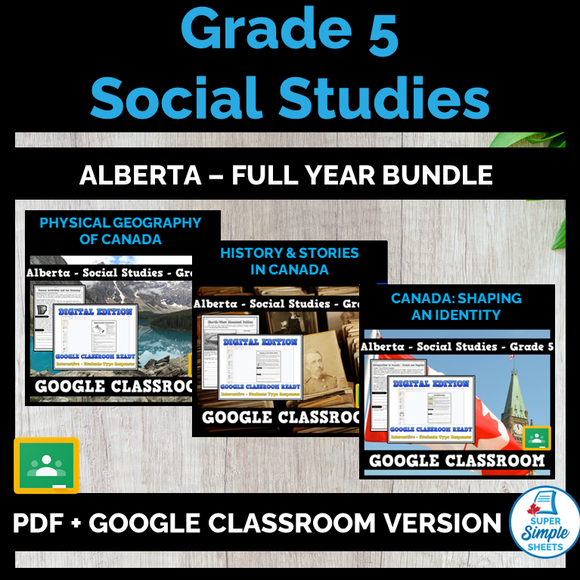 Alberta - Grade 5 - Social Studies - FULL YEAR BUNDLE