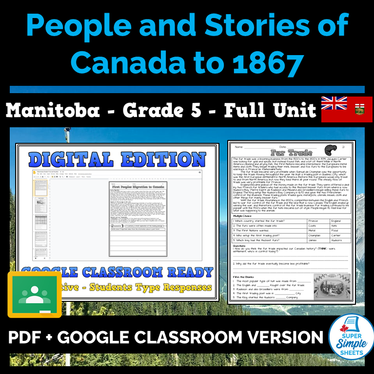 Manitoba Tagged "Grade 5" Super Simple Sheets